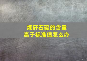 煤矸石硫的含量高于标准值怎么办