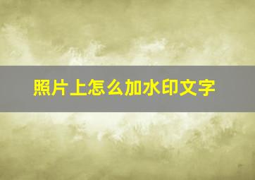 照片上怎么加水印文字