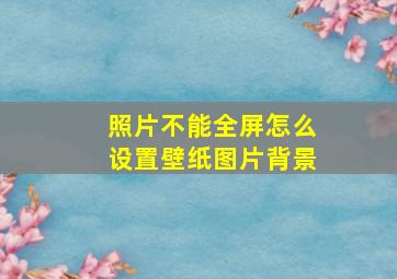 照片不能全屏怎么设置壁纸图片背景