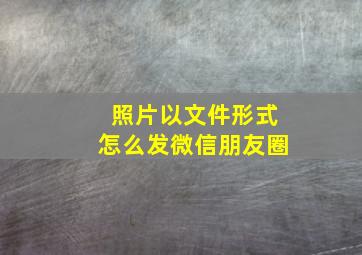 照片以文件形式怎么发微信朋友圈