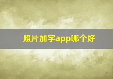 照片加字app哪个好