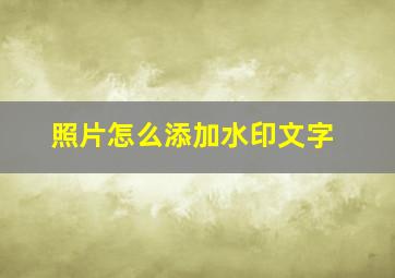 照片怎么添加水印文字