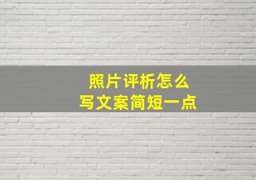 照片评析怎么写文案简短一点