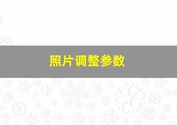 照片调整参数