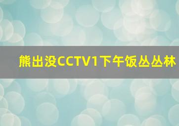 熊出没CCTV1下午饭丛丛林