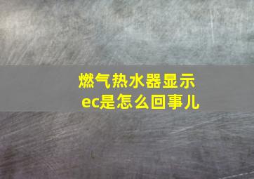 燃气热水器显示ec是怎么回事儿