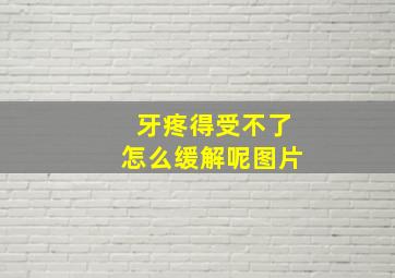 牙疼得受不了怎么缓解呢图片