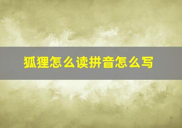 狐狸怎么读拼音怎么写