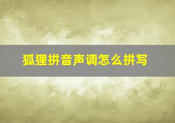 狐狸拼音声调怎么拼写