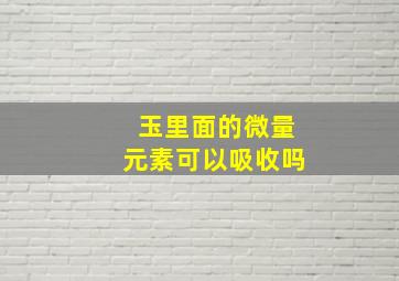 玉里面的微量元素可以吸收吗