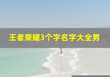 王者荣耀3个字名字大全男