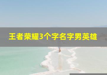 王者荣耀3个字名字男英雄