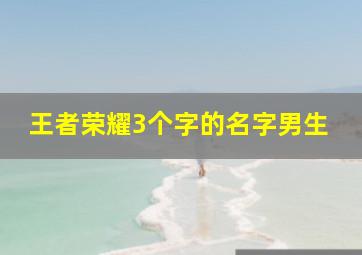 王者荣耀3个字的名字男生