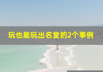 玩也能玩出名堂的2个事例