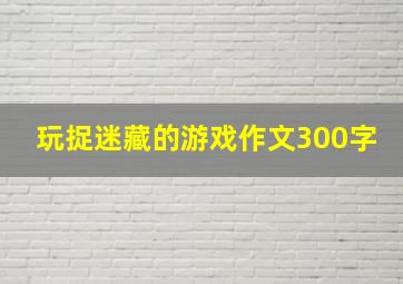 玩捉迷藏的游戏作文300字