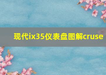 现代ix35仪表盘图解cruse