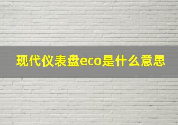 现代仪表盘eco是什么意思