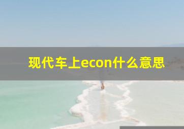 现代车上econ什么意思