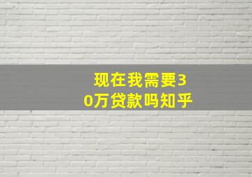 现在我需要30万贷款吗知乎