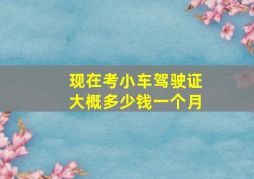 现在考小车驾驶证大概多少钱一个月