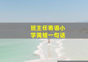 班主任寄语小学简短一句话