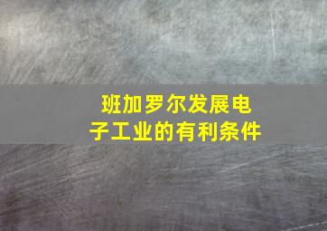 班加罗尔发展电子工业的有利条件