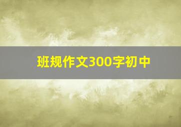 班规作文300字初中