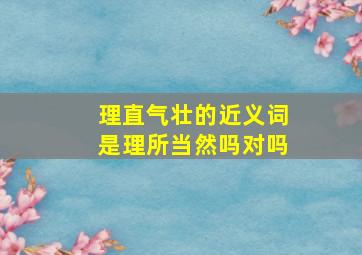 理直气壮的近义词是理所当然吗对吗