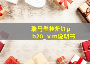 瑞马壁挂炉l1pb20_ⅴm说明书