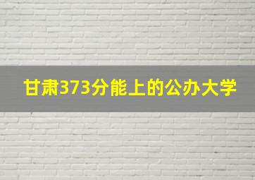 甘肃373分能上的公办大学