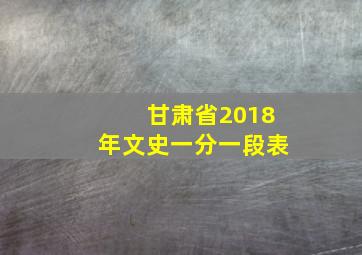 甘肃省2018年文史一分一段表