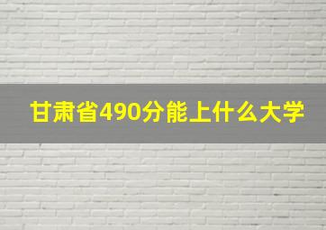 甘肃省490分能上什么大学