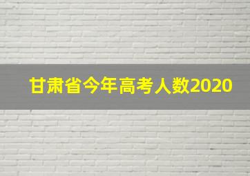 甘肃省今年高考人数2020