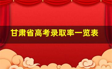 甘肃省高考录取率一览表