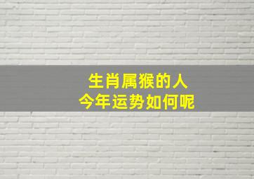 生肖属猴的人今年运势如何呢