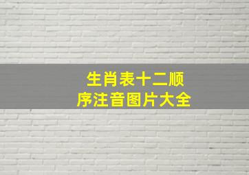 生肖表十二顺序注音图片大全