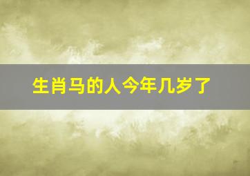 生肖马的人今年几岁了