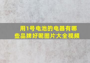 用1号电池的电器有哪些品牌好呢图片大全视频