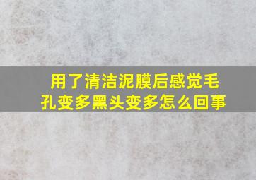 用了清洁泥膜后感觉毛孔变多黑头变多怎么回事