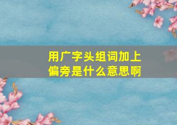 用广字头组词加上偏旁是什么意思啊