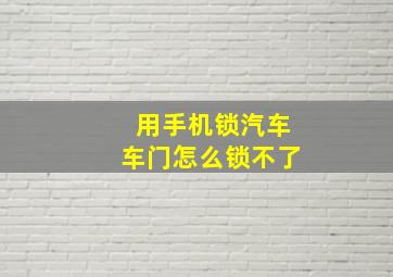 用手机锁汽车车门怎么锁不了