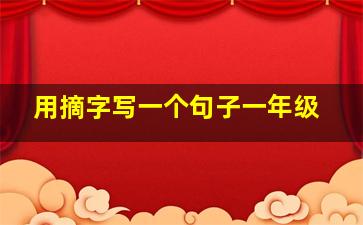 用摘字写一个句子一年级