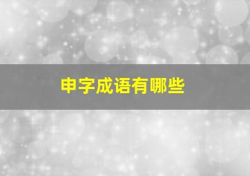 申字成语有哪些