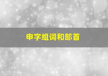 申字组词和部首