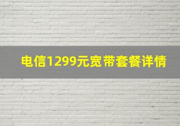 电信1299元宽带套餐详情