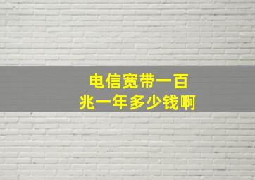 电信宽带一百兆一年多少钱啊