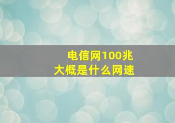 电信网100兆大概是什么网速