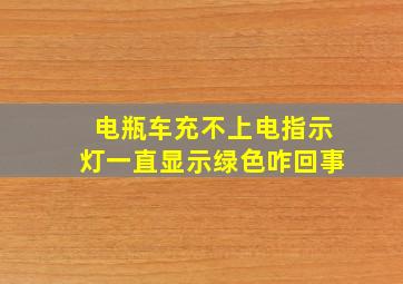 电瓶车充不上电指示灯一直显示绿色咋回事