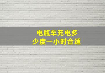 电瓶车充电多少度一小时合适