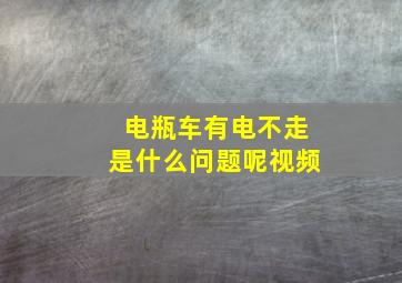 电瓶车有电不走是什么问题呢视频